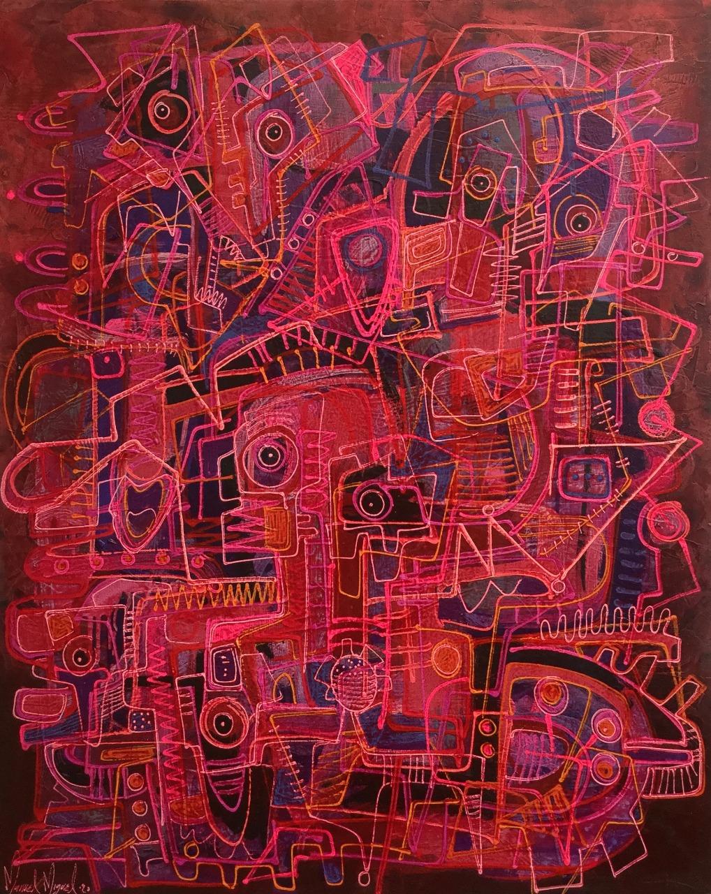 Manuel Miguel Abstract Painting -  Mystical Dialogues IV, Contemporary Art, Abstract Art, 21st Century