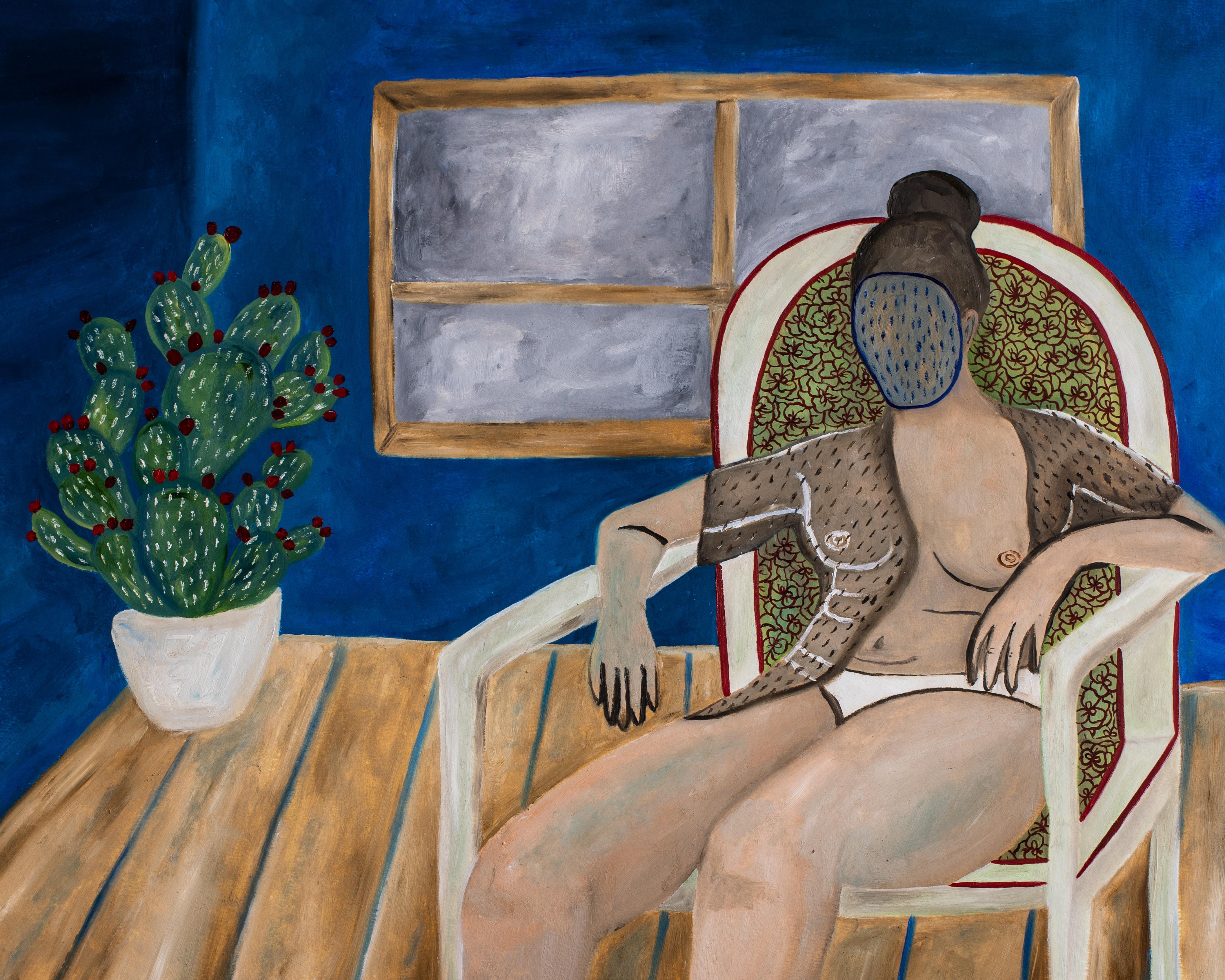 Camila Orleansky Nude Painting – Plötzliche Melancholie, Zeitgenössische Kunst, Malerei, 21. Jahrhundert