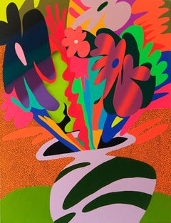 Flowers for me, Contemporary Art, Abstract Painting, 21st Century