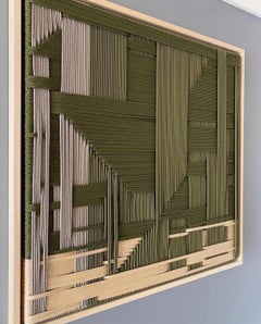 Figurative Army Green, Contemporary Art, Textile Art, 21st Century