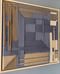 Figurative Slate Gray, Contemporary Art, Textile Art, 21st Century