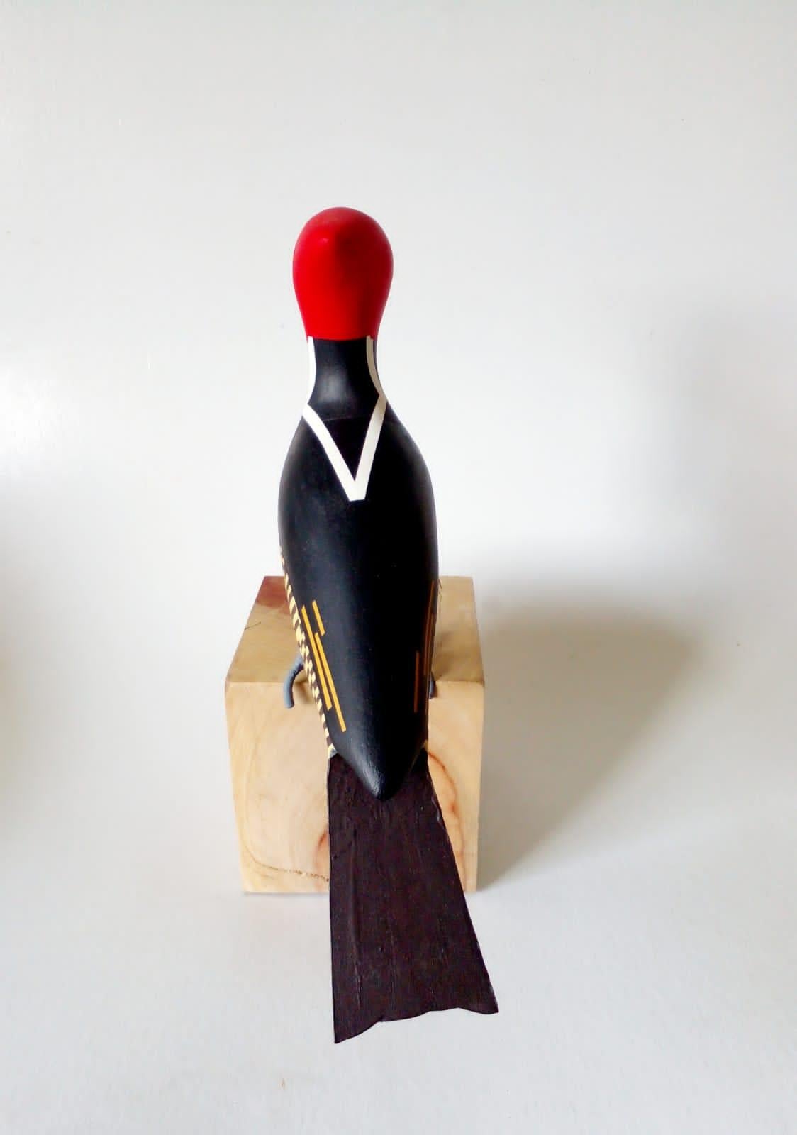 Woodpecker Campephilus guat, Contemporary Art, Sustainable Art, Reclaimed Wood   For Sale 1