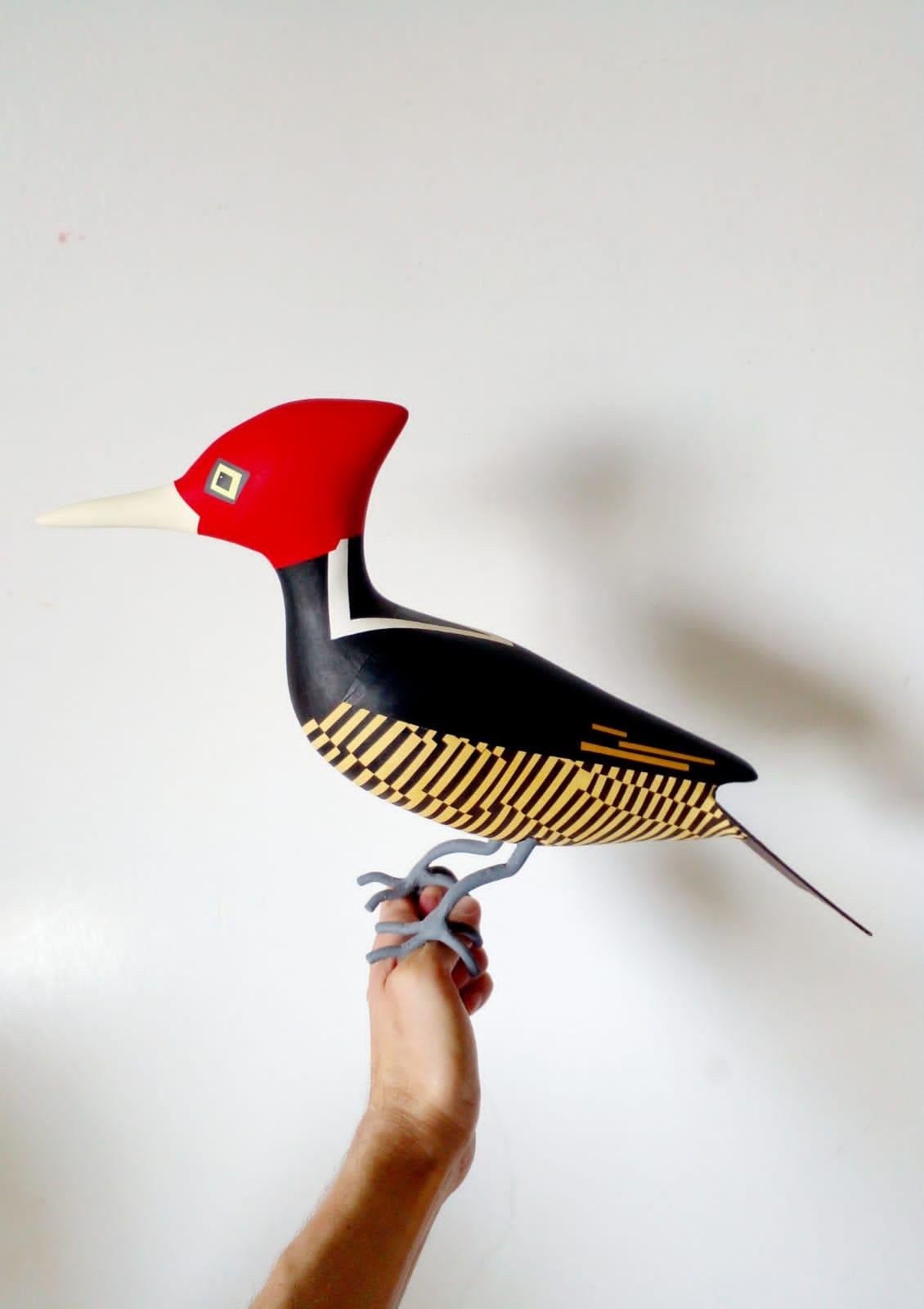 Woodpecker Campephilus guat, Contemporary Art, Sustainable Art, Reclaimed Wood   For Sale 2