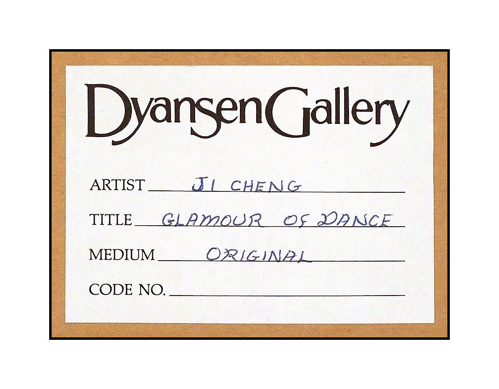 Ji Cheng Original Gouache Painting Large Signed Female Portrait Dance Chinese For Sale 2