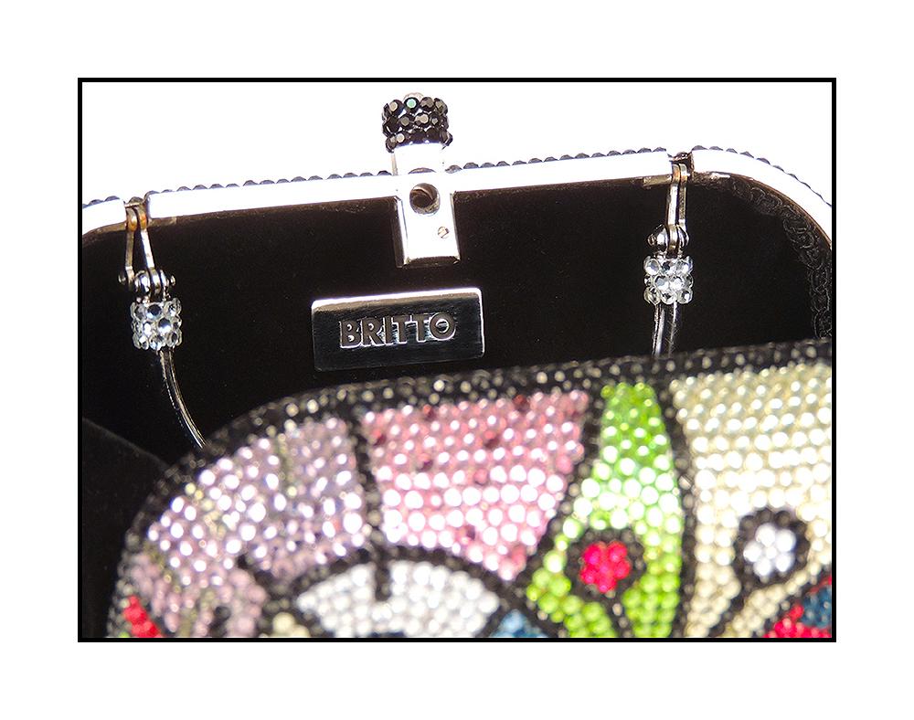 Romero Britto Original Swarovski Crystal Butterfly Clutch Purse Bag Artwork SBO For Sale 1