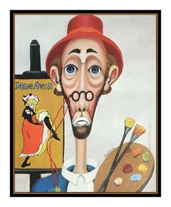 Red Skelton Original Color Lithograph Hand Signed Clown Modern Framed Artwork