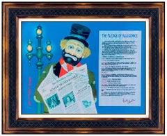 Red Skelton Giclee on Canvas Signed Freddie Clown Pledge Allegiance Portrait