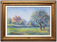 Claude Pissarro Authentic Original Pastel Signed Landscape Painting Art Hughes