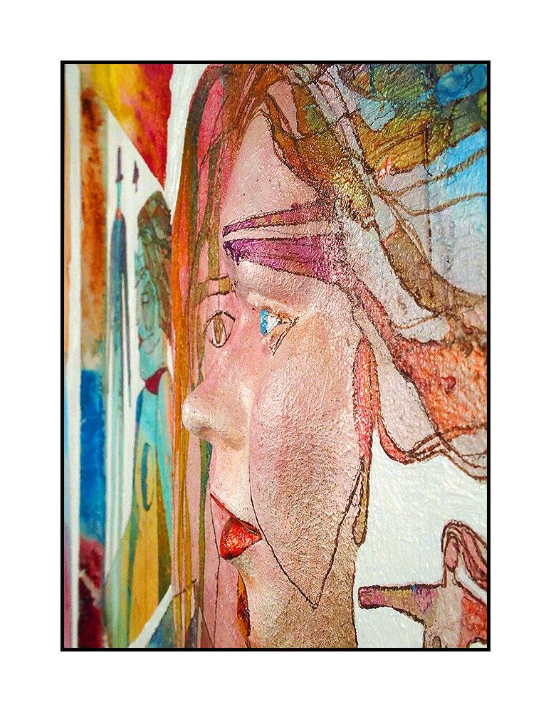 Haul House Original Oil Painting On Board Relief Sculpture Signed Modern Artwork For Sale 3