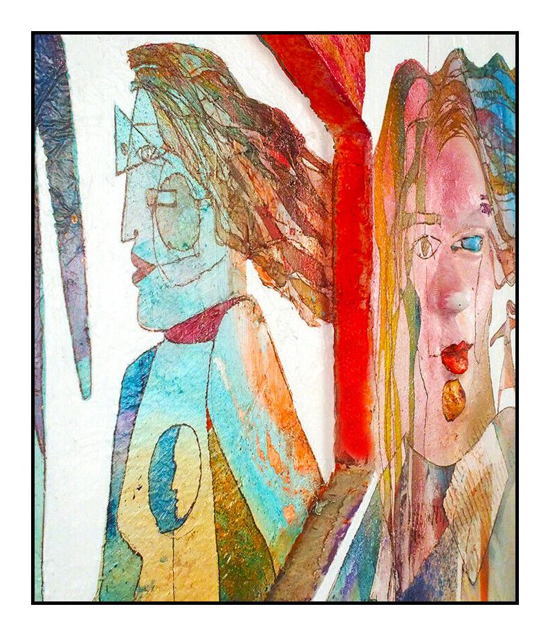 Haul House Original Oil Painting On Board Relief Sculpture Signed Modern Artwork For Sale 4