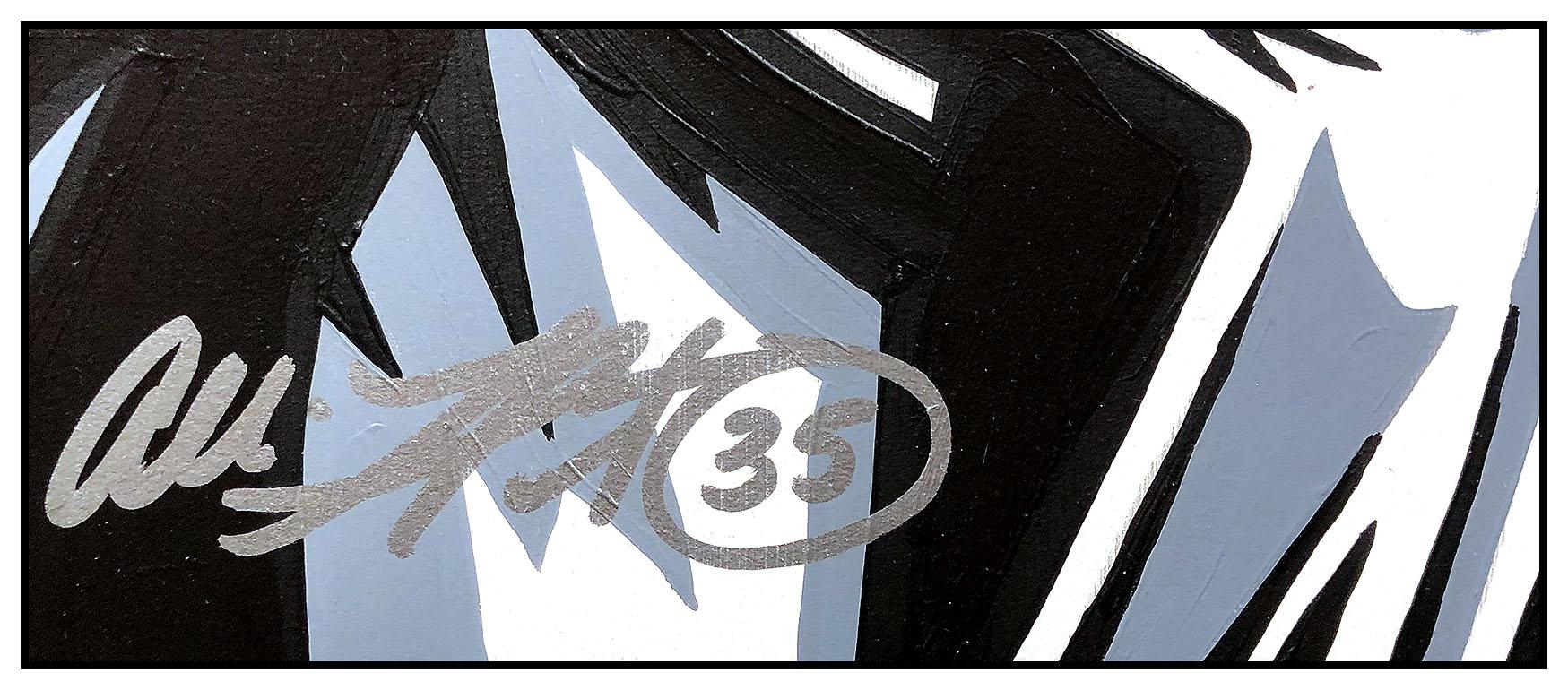 Allison Lefcort Original Acrylic Painting Back Man Dark Knight Signed Cartoon For Sale 2