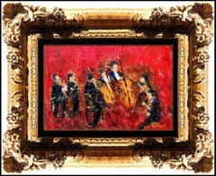 Michel Rostand RARE Original Oil Painting On Board Signed Music Framed Artwork