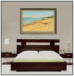 Owen Gromme Original Oil Painting On Canvas Lake Michigan Landscape Large Art