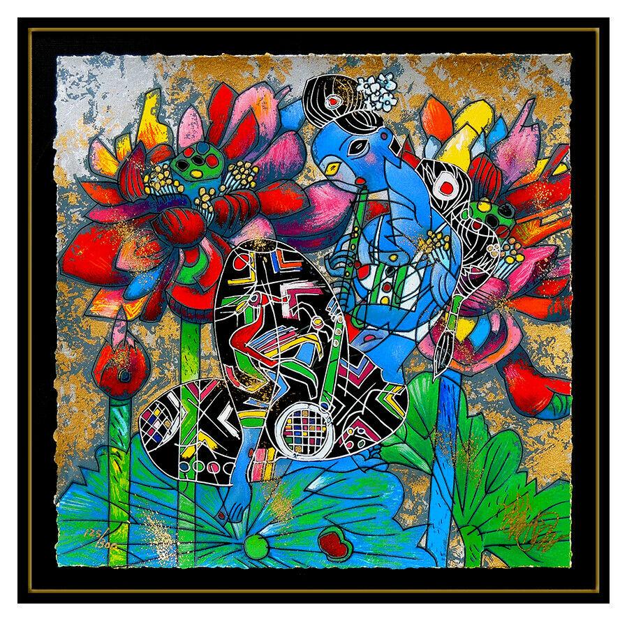 Jiang Tie Feng Song Of The Seasons 4 Color Serigraph Signed Chinese Modern Art For Sale 1