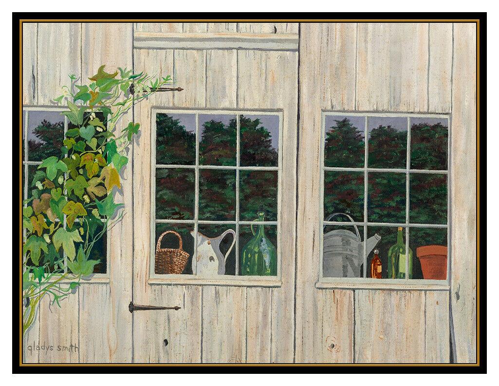 Gladys Smith RARE Original Oil Painting On Canvas Signed Still Life Framed Art For Sale 1