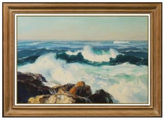 Bennett Bradbury Original Painting Large Oil On Canvas Signed Seascape Artwork