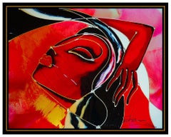 Martiros Manoukian Awakening Original Acrylic Painting On Canvas Signed Portrait