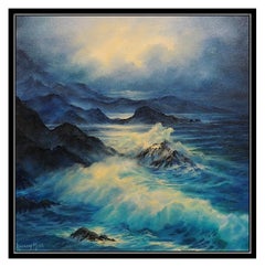 Rosemary Miner Original Oil Painting on Canvas Signed Seascape Framed Artwork