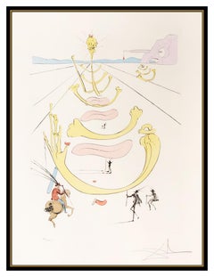 Salvador Dali Color Etching Hand Signed Masque De La Mort Horse Skull Surrealism