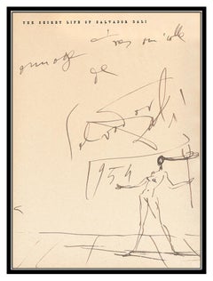 Salvador Dali RARE Original Ink Drawing Signed Surreal Nude Artwork Gala Venus