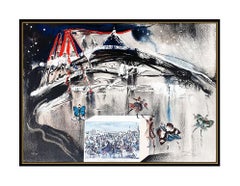 Salvador Dali Original Color Lithograph Signed New York City Central Park Winter
