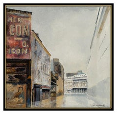 Lev Meshberg Original Oil Painting On Canvas Paris Cityscape Signed French Art
