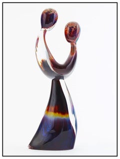 Dino Rosin Large Original Murano Glass Friends Figurative Signed Modern Artwork