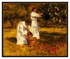 Tom Browning Original Oil On Board Painting Female Portrait Illustration Signed