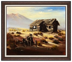 Buck McCain Original Oil On Canvas Painting Signed Western Mountain Landscape