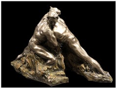M.L. Snowden Genesis Large Bronze Sculpture Hand Signed Male Nude Full Round Art
