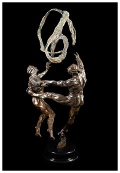 M.L. Snowden Stasis Original Full Round Large Bronze Sculpture Signed Figurative