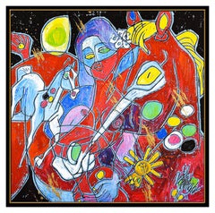 Jiang Tie Feng Original Gouache Painting Chinese Female Portrait Modern Artwork