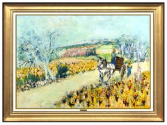 Yolande Ardissone Large Oil Painting On Canvas Original Signed French Landscape