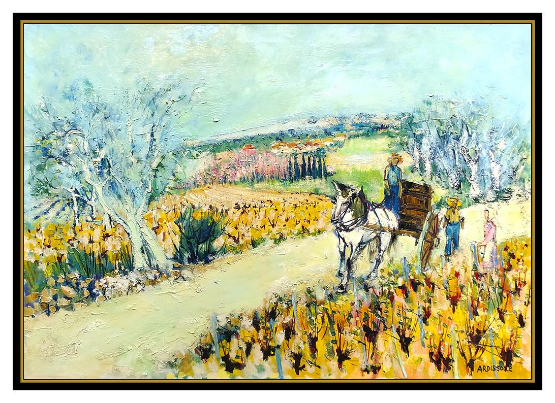 Yolande Ardissone Large Oil Painting On Canvas Original Signed French Landscape For Sale 2
