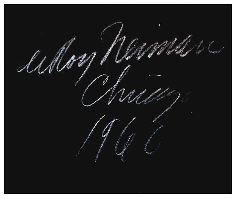 LeRoy Neiman Original Ink Drawing Signed Chicago Political Portrait Framed Art For Sale 1