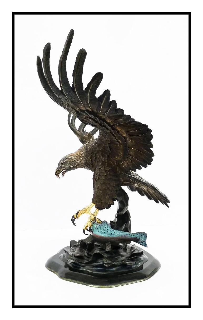 Chester Fields Chester Fields Large Bronze Eagle Sculpture Fly