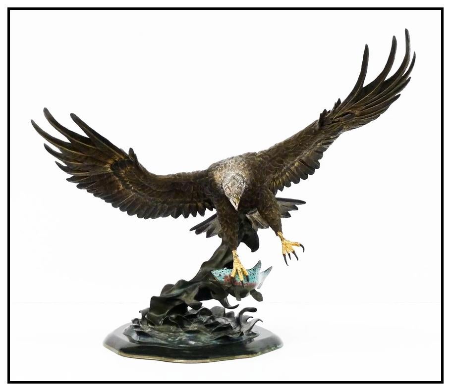 Chester Fields Chester Fields Large Bronze Eagle Sculpture Fly