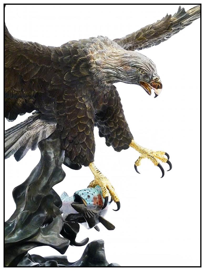 Chester Fields Chester Fields Large Bronze Eagle Sculpture Fly