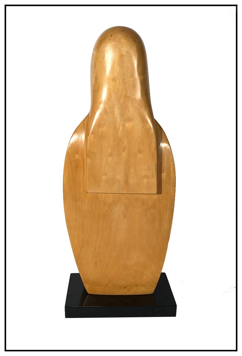 Arlo Namingha Wood Full Round Sculpture Signed Female Figurative Portrait Art 3