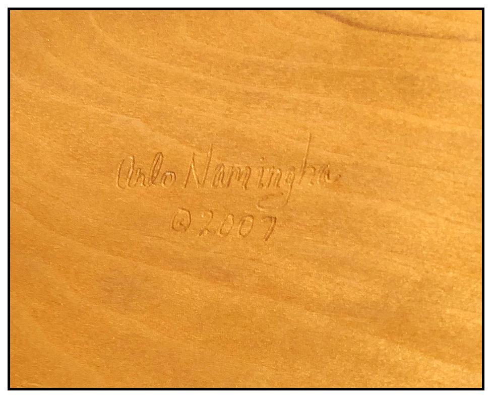 Arlo Namingha Wood Full Round Sculpture Signed Female Figurative Portrait Art 4