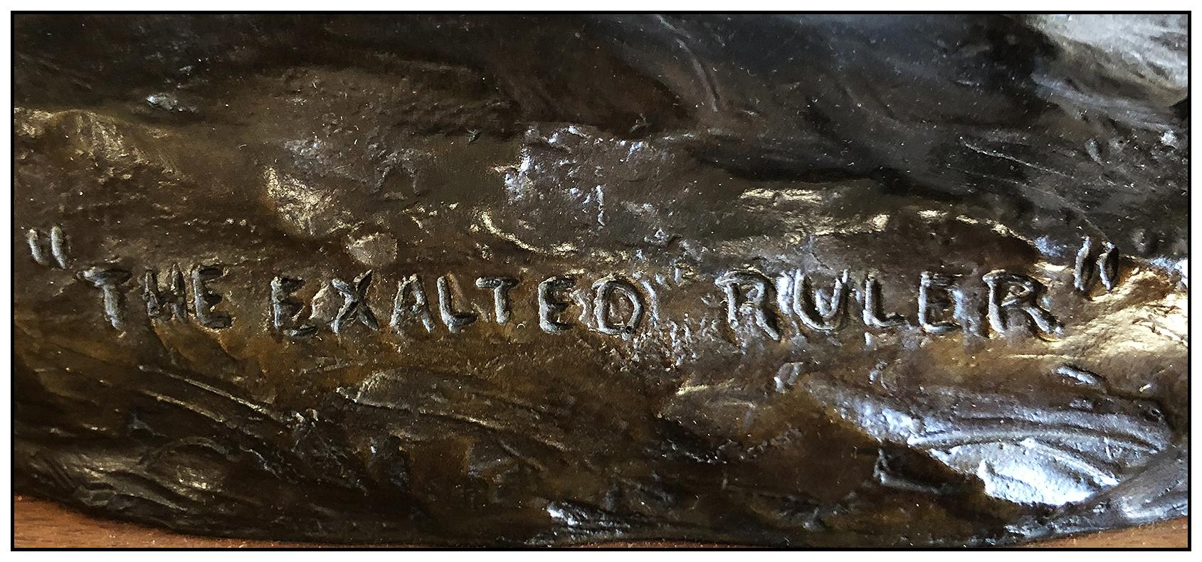 Bob Scriver Bronze Sculpture Signed Wildlife Full Round Exalter Ruler Elk Art 4