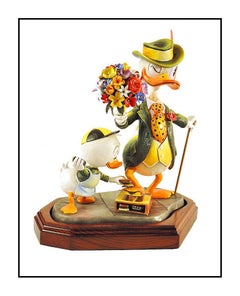 Carl Barks Porcelain Sculpture Signed Donald Duck Dude For A Day Walt Disney Art
