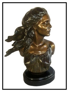 Frederick Hart Bronze Sculpture The Muses Music Signed Female Bust Full Round