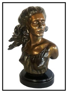 Frederick Hart Bronze Sculpture The Muses Music Signed Female Bust Full Round