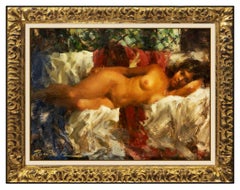 Ramon Kelley Original Oil Painting On Board Nude Female Portrait Signed Artwork