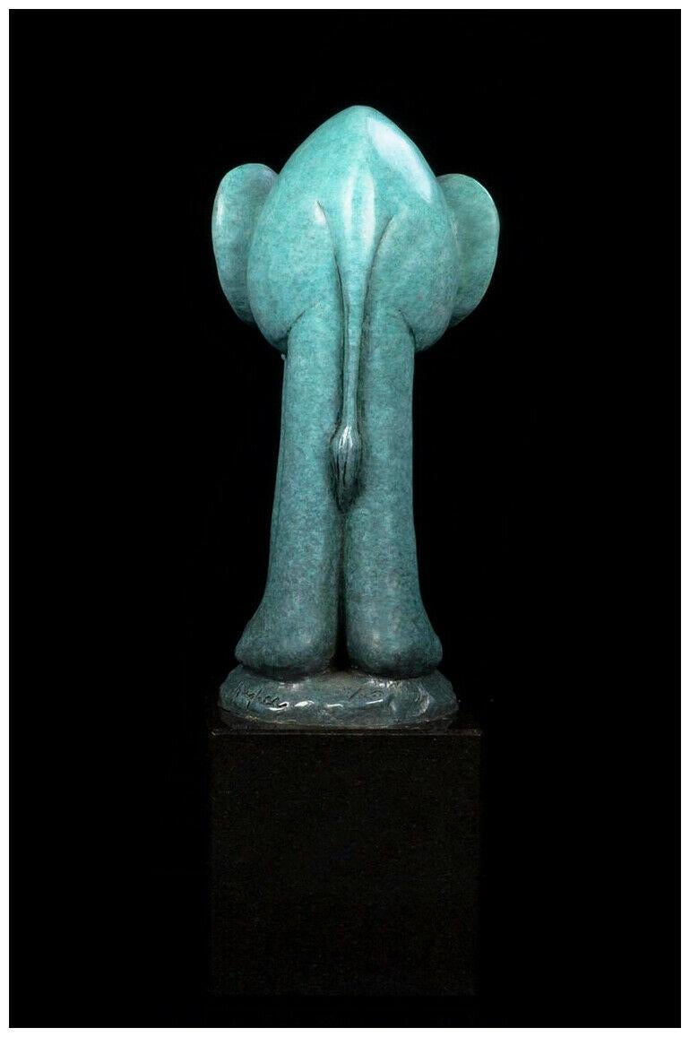 Gary Hughes Original Elephant Bronze Sculpture Full Round Signed Animal Artwork 1