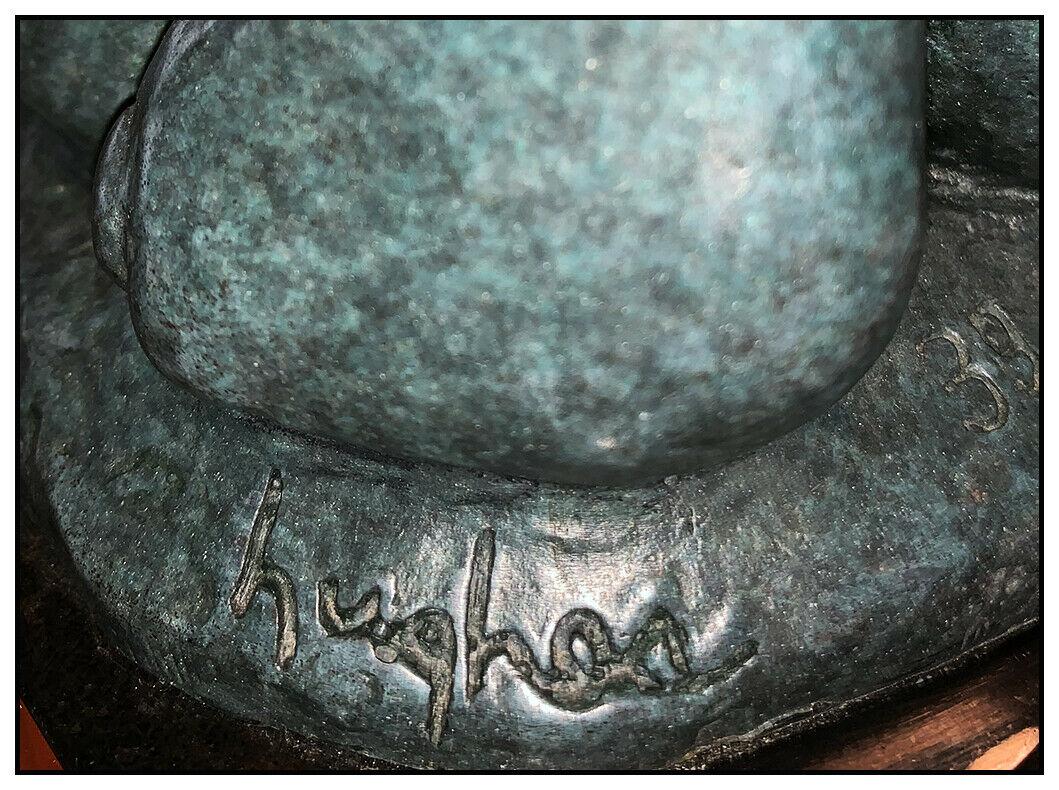 Gary Hughes Original Elephant Bronze Sculpture Full Round Signed Animal Artwork 2