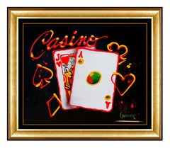 Michael Godard Original Acrylic Painting On Canvas Signed Gambling Casino Art