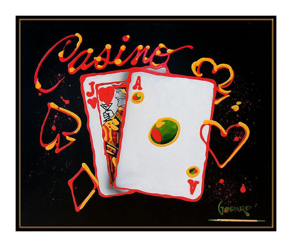 Michael Godard Original Acrylic Painting On Canvas Signed Gambling Casino Art 1