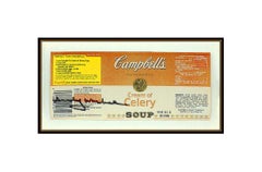 Andy Warhol Hand Signed Original Campbells Soup Label Pop Modern Framed Artwork
